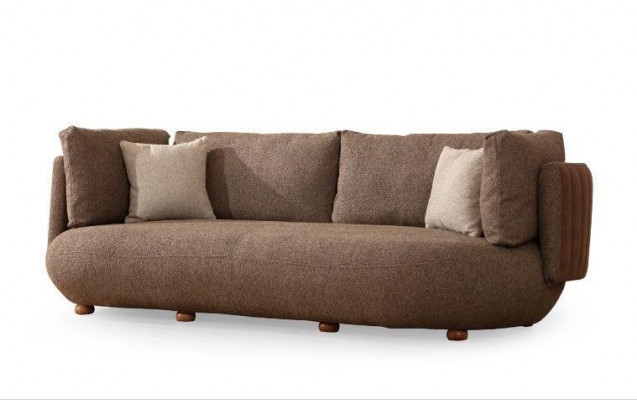 Brongen 3-Sëtzer Wunnzëmmer 3-er Gepolstert Sofas Ledercouchë Luxusméiwele