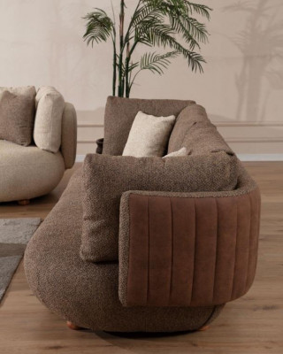 Brongen 3-Sëtzer Wunnzëmmer 3-er Gepolstert Sofas Ledercouchë Luxusméiwele