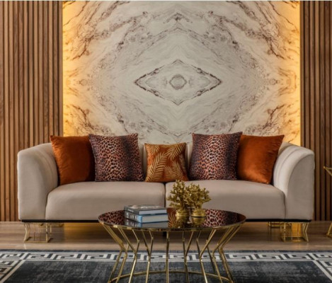 Canapé 3-Sëtzer Exklusiver Béige Living Zëmmer Dräisëtzer Luxus Sofaen