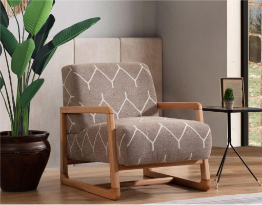 Brongen Fauteuil Modernen Wunnzëmmer Einsëtzer Armleeën Relaxfauteuil