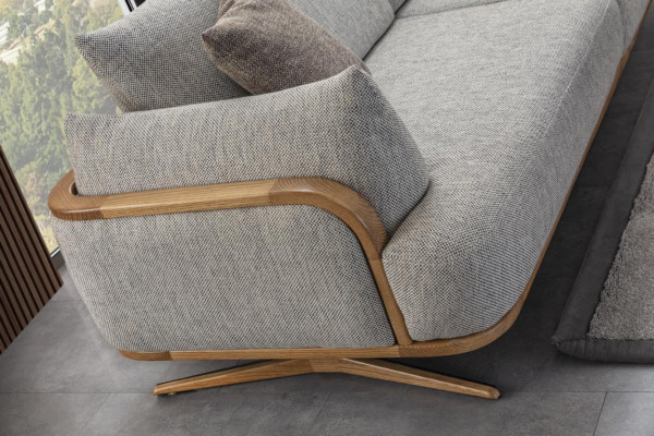 Luxuriéisen 3-Sëtzer Sofa Helleg Faarw Modern Miwwelen am Wunnzëmmer