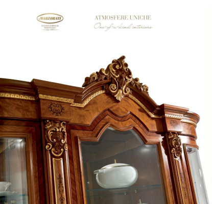 Vitrine Schränke Vitrinnen Holz Luxus Glasschaf Möbel Schaf Braun Barock Nei