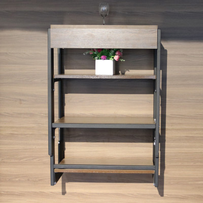 Multifunktioun Plazspuerend Miwwelen Iessdësch Dësch Regal 2in1 Kichen Dëscher Holz