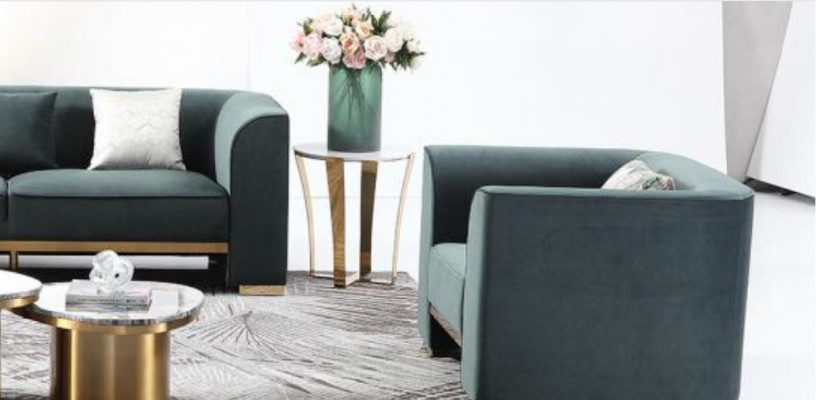 Sofagarnitur 321 Sëtz Set 2x Niewendësch 2x Dësch Luxus Miwwelen 7tlg. Nei