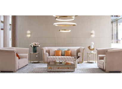 Sofagarnitur 3+2+1 Sëtzer Set Design Sofae Polster Canapéë Stoff Sofa 3 Stéck. Nei