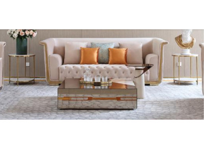 Designer Modern Couchdësch Bäistelltësch Canapé Marmor Dësch Glas Kaffisdësch Nei