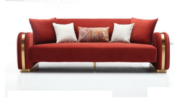 Dräisëtzer Canapé Polster Design Sofa 3er Sëtz Sofas Textil Design Sofa Miwwelen Neien