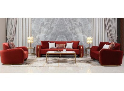 Dräisëtzer Canapé Polster Design Sofa 3er Sëtz Sofas Textil Design Sofa Miwwelen Neien