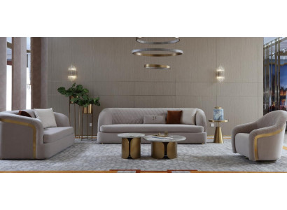 Sofagarnitur 321 Sëtz Set Design Sofa Grupp Canapé Modern Luxus Polster Nei