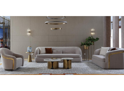 Dreisëtzer Textil Couch Polster Design Sofa 3er Sëtz Sofas Miwwelen Grousst Sofa Nei