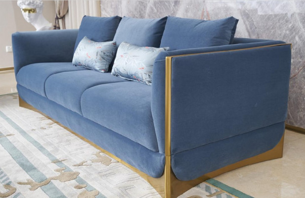 Dreisëtzer Couch Polster Design Canapé Modern 3er Sëtzt Canapéë Raum Luxus Miwwelen