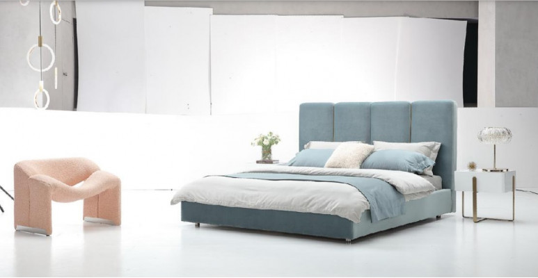 Designer Bett Blo 180x200 Schlofzëmmer Better Textil Hotel Luxus Polster Sëtz