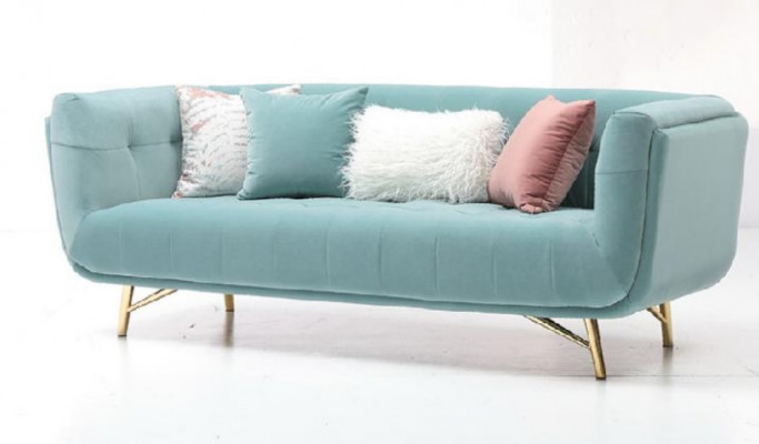 Dreschlaifsofa 213 x 91 Polstersëtzt Textil Design Sëtz Sofae Zëmmer Miwwel Modern