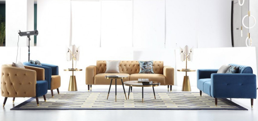 Couchtisch Luxus Wunnzëmmer Dësch Couchtisch Design Dëscher Stil Miwwelen Nei 2tlg