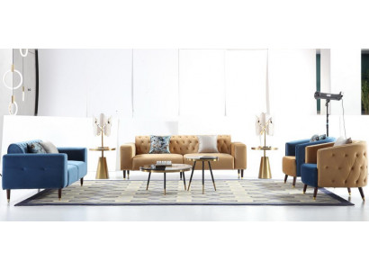 Dreisëtzer Canapé Polster Design Sofa Modern 3-Sëtz Sofas Zëmmer Miwwelen Nei