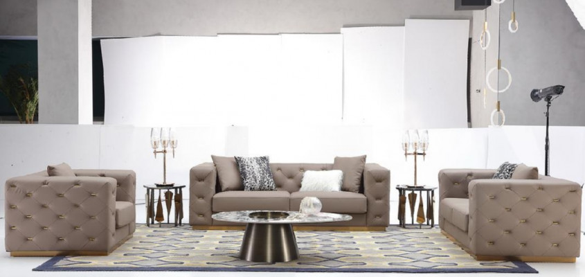 Dräisëtzer Canapé Polster Design Sofa Modern Sëtz Sofas Chesterfield Luxus Miwwelen