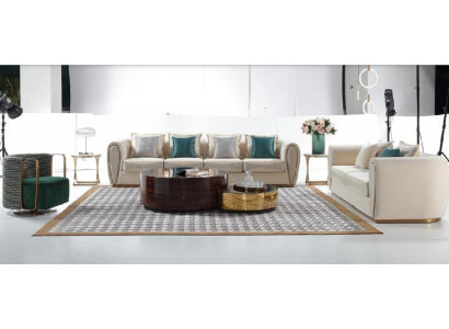Sofagarnitur 3+2+1 Sëtzer Set Design Zofa Polster Couchen Modern Textil Relax