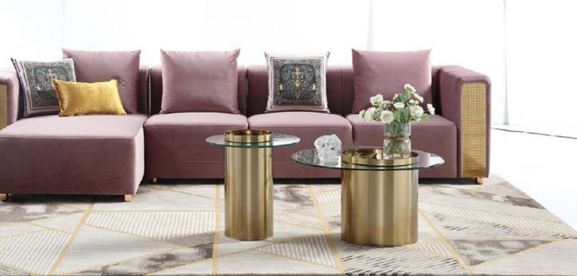 Kaffisdësch Säitentësch Designer Dësch Neit Wunnzëmmerdësch 2x Couchtësch Neit