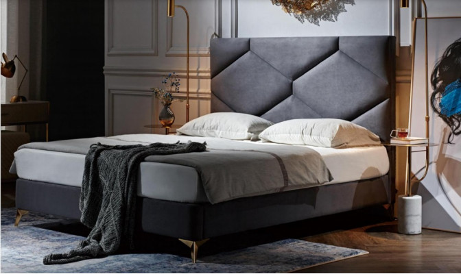 Bett 180x200cm Textil Schlofzëmmer Miwwelen Luxus Modern Better Hotel Miwwelen Nei
