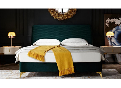 Bett 180x200cm Textil Schlofzëmmer Miwwelen Luxus Modern Better Design Bett Samt