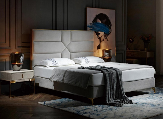Duebelbett Schlofkummer Hotel Koppel Luxus Bett 2x Nuetsdësch 3tlg. Neie Better Set