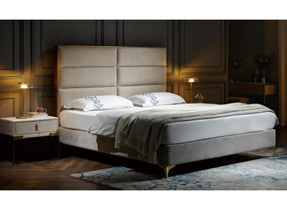 Bett 2x Nuetsdësch 3tlg. Schlofzëmmer Set Design Luxus Schlofzëmmer Hotel Miwwelen