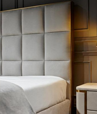 Design Bett Schlofkummer Better Textil Hotel Luxus Polster Setz Stoff Miwwelen Nei
