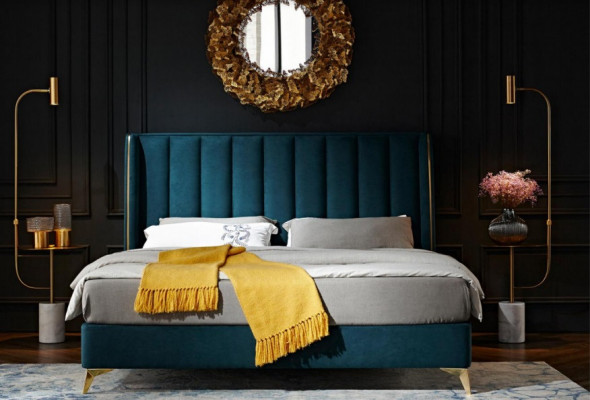 Schlofzëmmer Set Design Modern Luxus Schlofzëmmer Bett 2x Nuetsdësch 3tlg. Nei