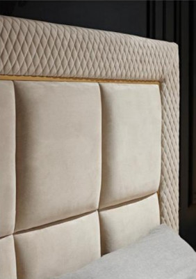 Bett 2x Nuetsdësch 3tlg. Schlofzëmmer Set Design Luxus Schlofzëmmer Komplett Nei