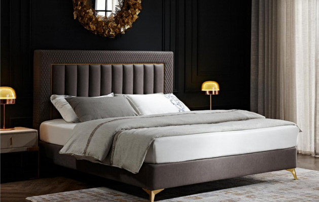 Schlofzëmmer Komplett Bett 2x Nuetsdësch 3tlg. Set Design Luxus Komplett Setzer