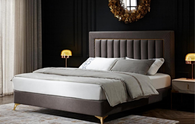 Duebel Hotel Better Miwwelen Luxus Schlofzëmmer Bett Polster Design Samett Koppelbetter