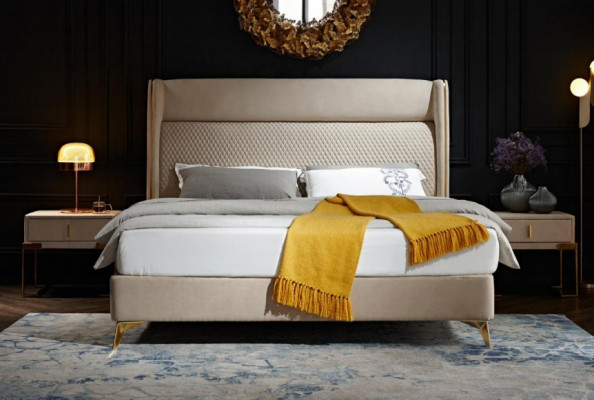 Doppelbett Schlofzëmmer Hotel Koppel Luxus Bett 2x Nuetsdësch 3 Stéck Set Better Neit