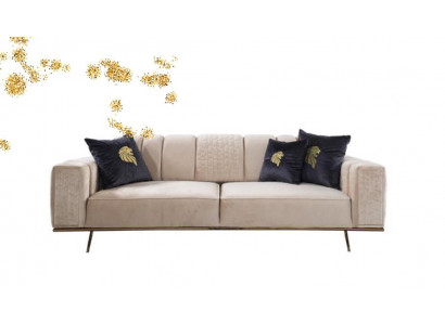 Moderne Sofa 4-Sëtz Design Wunnzëmmer Polster Holz Polster Moderne Luxus