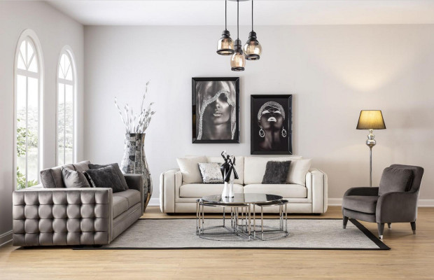 Héichwäerteg Sofa 4 Sëtzer Polstersofas Designer Canapé Sofa Luxus Chesterfield