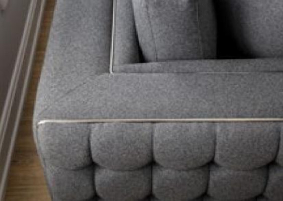 Luxus Wunnzëmmer Sofa 2 Sëtz Duebel-Sëtz gro Canapé Chesterfield Canapéen Neien