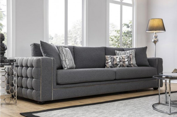 Luxus Wunnzëmmer Sofa 2 Sëtz Duebel-Sëtz gro Canapé Chesterfield Canapéen Neien