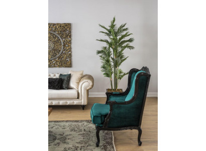 Klassesch Fauteuils Luxus Polster Textil Einsëtzer Gréng Modern