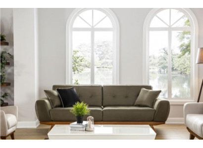 Luxus drësessereg Klassesch Couch Lieder Miwwelen brong Sofaen 3 Sëtzer Miwwel Stil