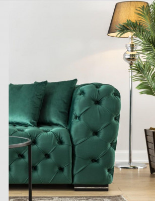 Canapé d'angle en L Form Sofa Canapé Design Canapéen Polster Textil Nei Eck Garnitur Gréng