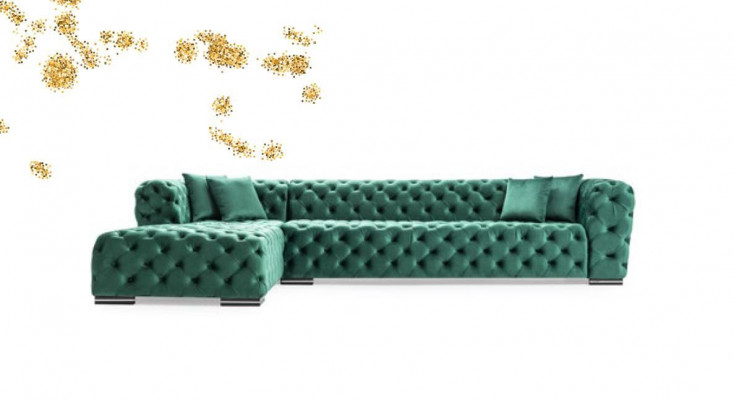 Canapé d'angle en L Form Sofa Canapé Design Canapéen Polster Textil Nei Eck Garnitur Gréng