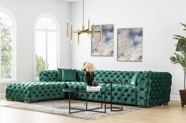 Canapé d'angle en L Form Sofa Canapé Design Canapéen Polster Textil Nei Eck Garnitur Gréng