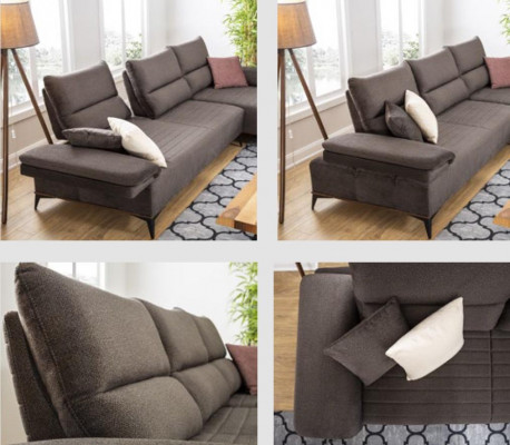 Eckcouch L Form Sofa Canapé Design Couchen Polster Textil Eck Garnitur