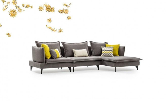 Grau Chesterfield Polstersofa Sofa Ecksofa Garnitur Polster Luxus Eck Sofas