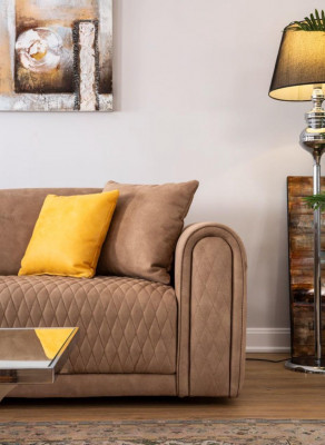 Textil Canapé Couch Ecksofa Eckgarnitur Polstersofas Couchelen Miwwelen Stoff