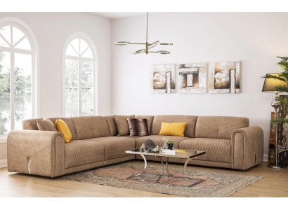 Textil Canapé Couch Ecksofa Eckgarnitur Polstersofas Couchelen Miwwelen Stoff