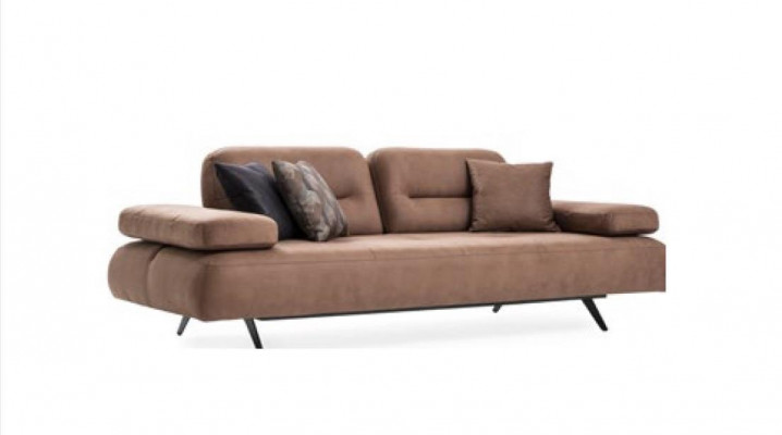 Design 3-Sëtzer Sofa brong Canapé Polster Grouss Luxus Canapéen Sofas Textil Sëtz Nei