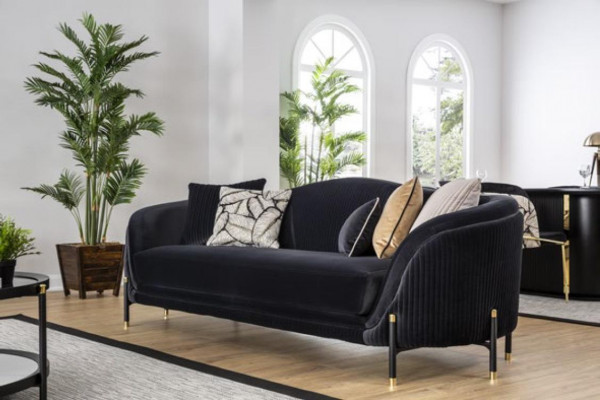 Luxus Canapé 2-Sëtz Stoff Wunnzëmmer Modernen Design Canapéen Polster Couchen Nei