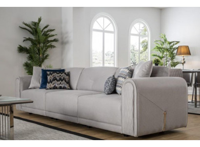 Luxus Sofa 4 Sëtzer Stoff Wunnzëmmer Modernen Design Sofanen Polster Couchen