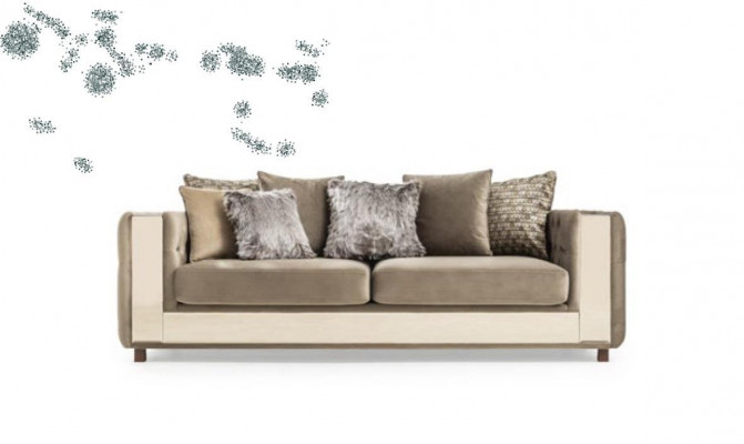 Chesterfield Sofa 4 Sëtz Wunnzëmmer Modernen Design Blo Sofas Textil Couchen