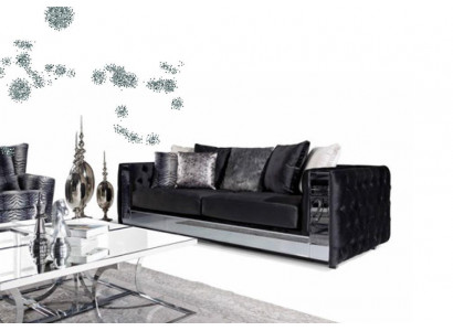 Chesterfield Sofa 3 Sëtzer Wunnzëmmer Modernen Design Sofas Textilstoff Couchen Nei